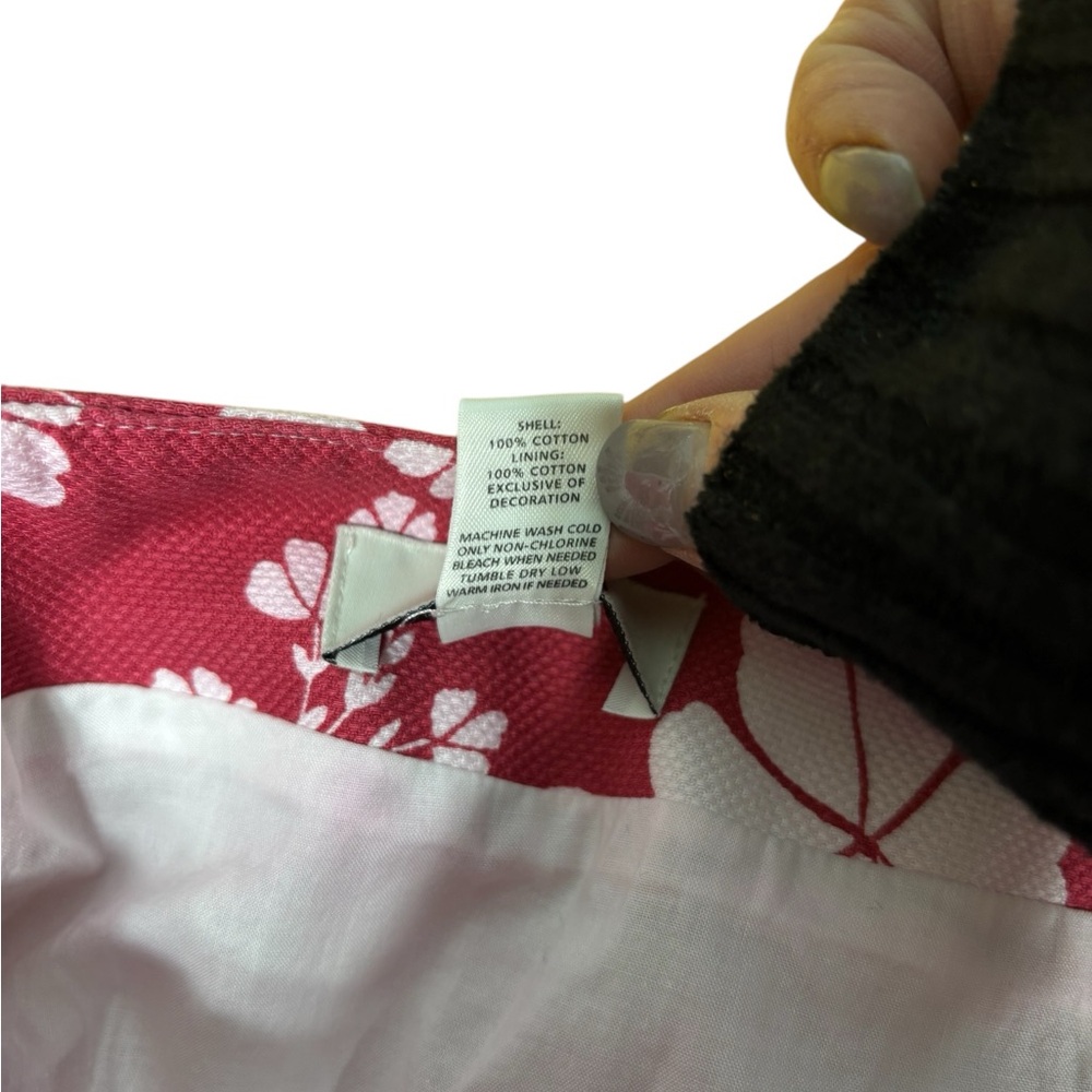 Ann Taylor LOFT Red White Floral Border Print Cotton Skirt Size 6 #43 - Picture 8 of 8